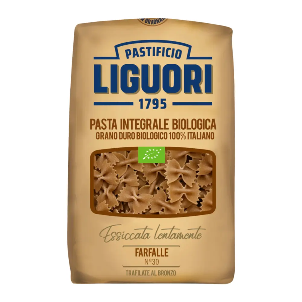 Nui Hình Nơ Nguyên Cám Hữu Cơ, Pasta Integrale Biologica, Farfalle No. 30 (500g) - PASTIFICIO LIGUORI
