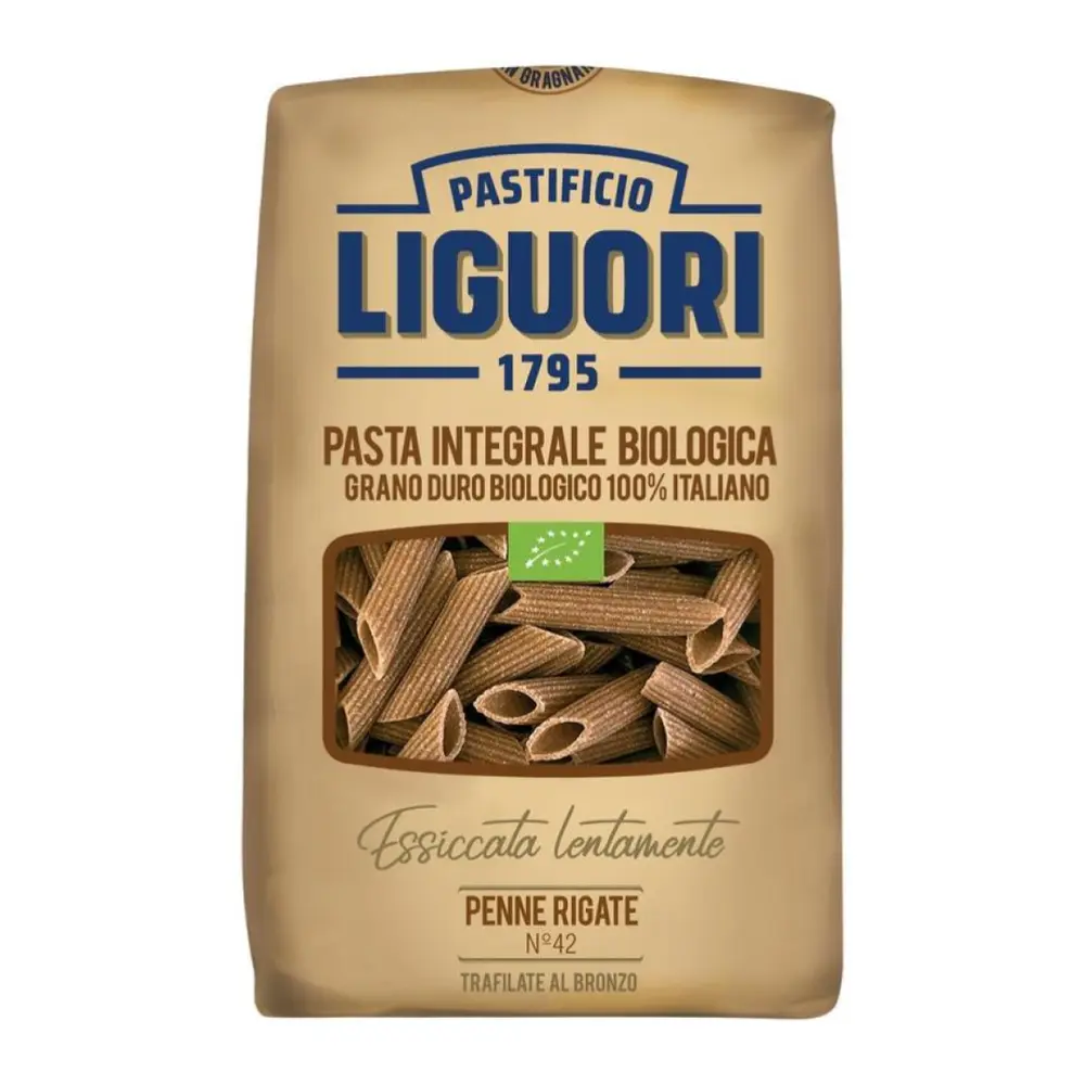 Nui Ống Nguyên Cám Hữu Cơ, Pasta Integrale Biologica, Penne Rigate No. 42 (500g) - PASTIFICIO LIGUORI