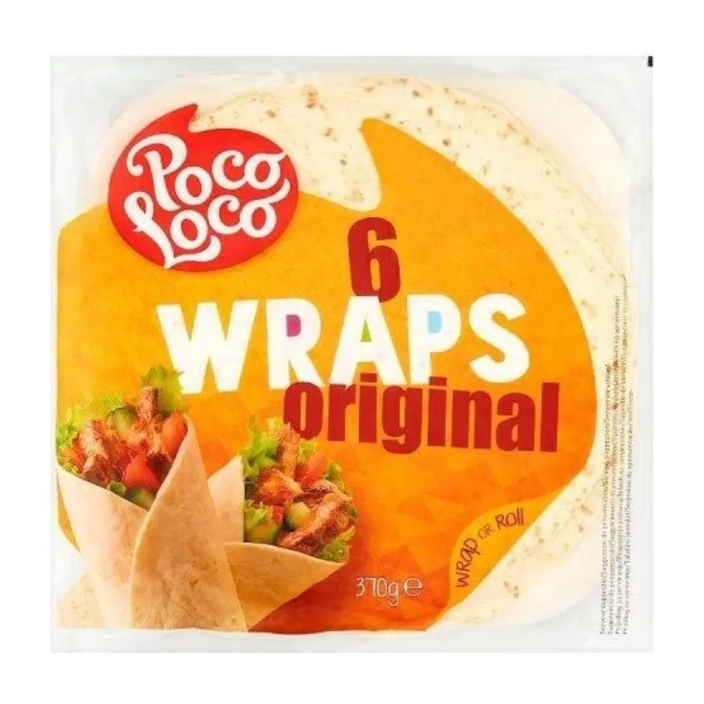 Vỏ Bánh Tortilla, Wheat Flour Tortillas, 6 Wraps Original (370g) - POCO LOCO