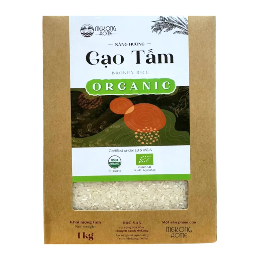 Gạo Tấm Nàng Hương Hữu Cơ, Organic Broken Rice (1kg) - MEKONG HOME