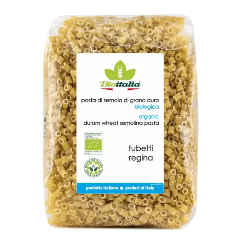 Nui Ống Nhỏ Hữu Cơ, Organic Durum Wheat Semolina Pasta, Tubetti Regina (500g) - BIOITALIA