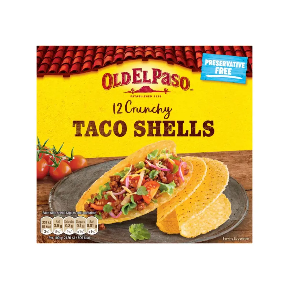 Vỏ Bánh Taco, 12 Croccanti Taco Shells (135g) - OLD EL PASO