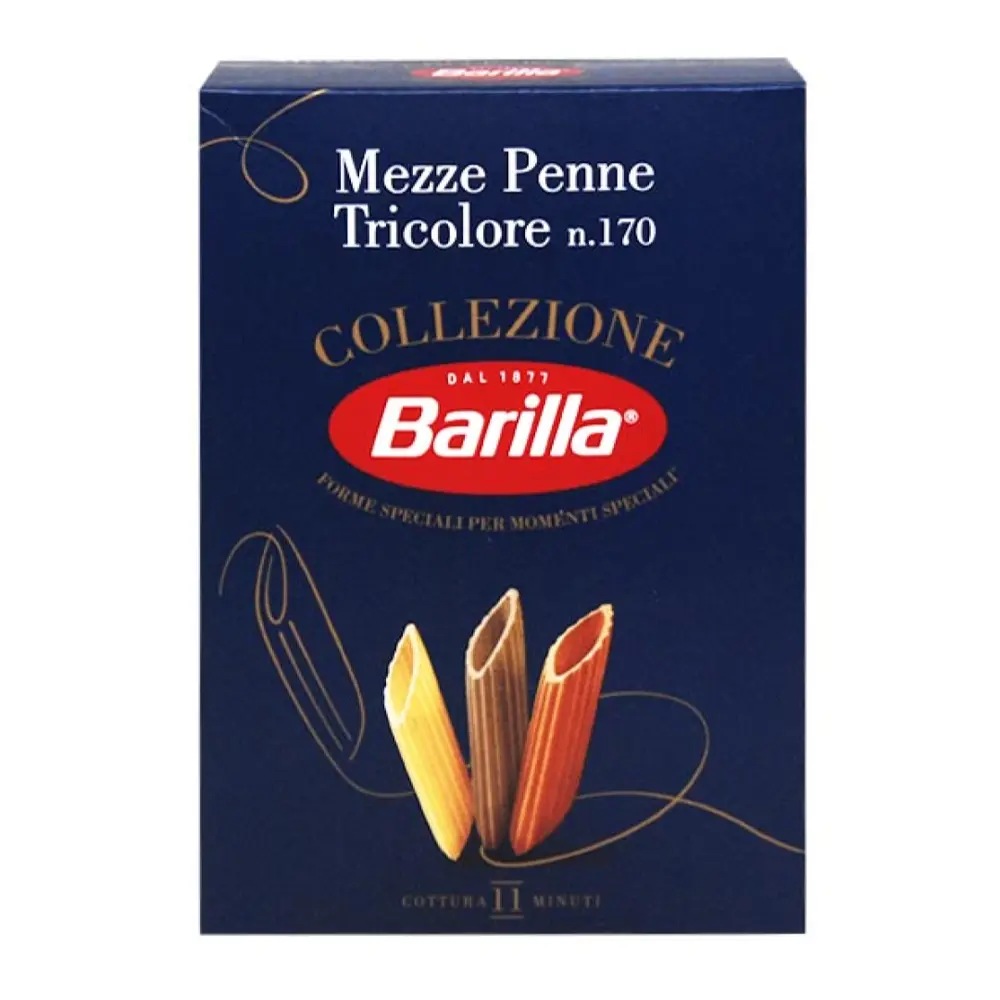 Nui Ống Rau Củ 3 Màu, Colllezione Mezze Penne Tricolore, No. 170 (500g) - BARILLA