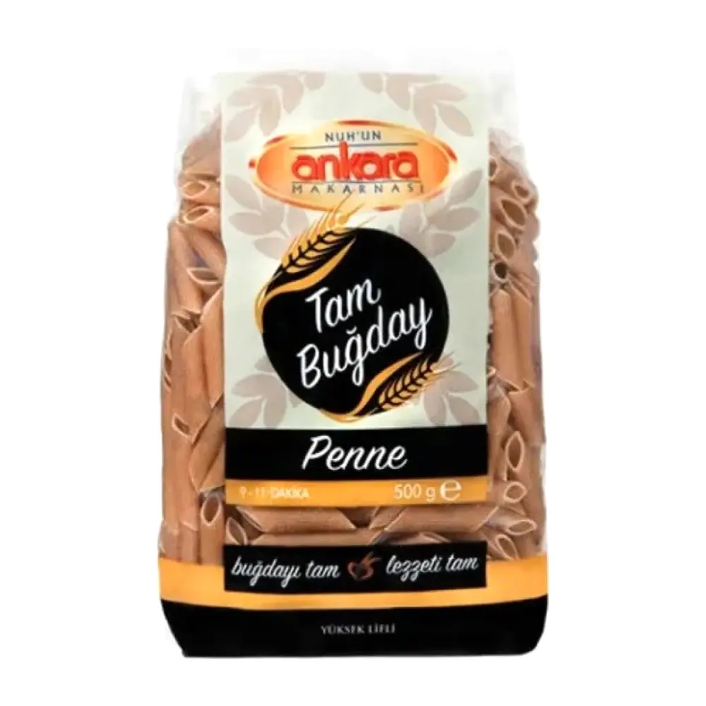 Nui Ống Xéo Nguyên Cám, Penne, Whole Wheat (500g) - ANKARA