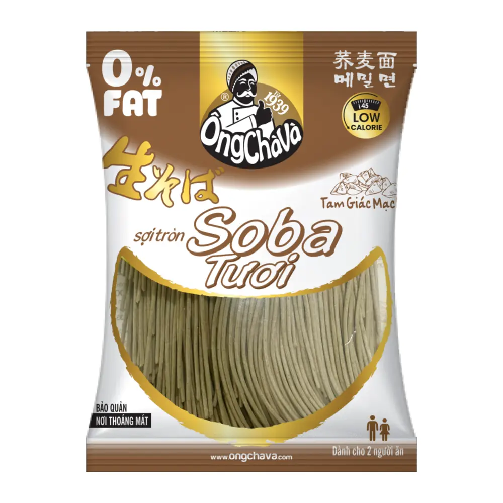 Mì Soba Tươi Sợi Tròn, Fresh Buckwheat Soba Noodle, Spaghetti Shape (150g) - ONG CHA VA