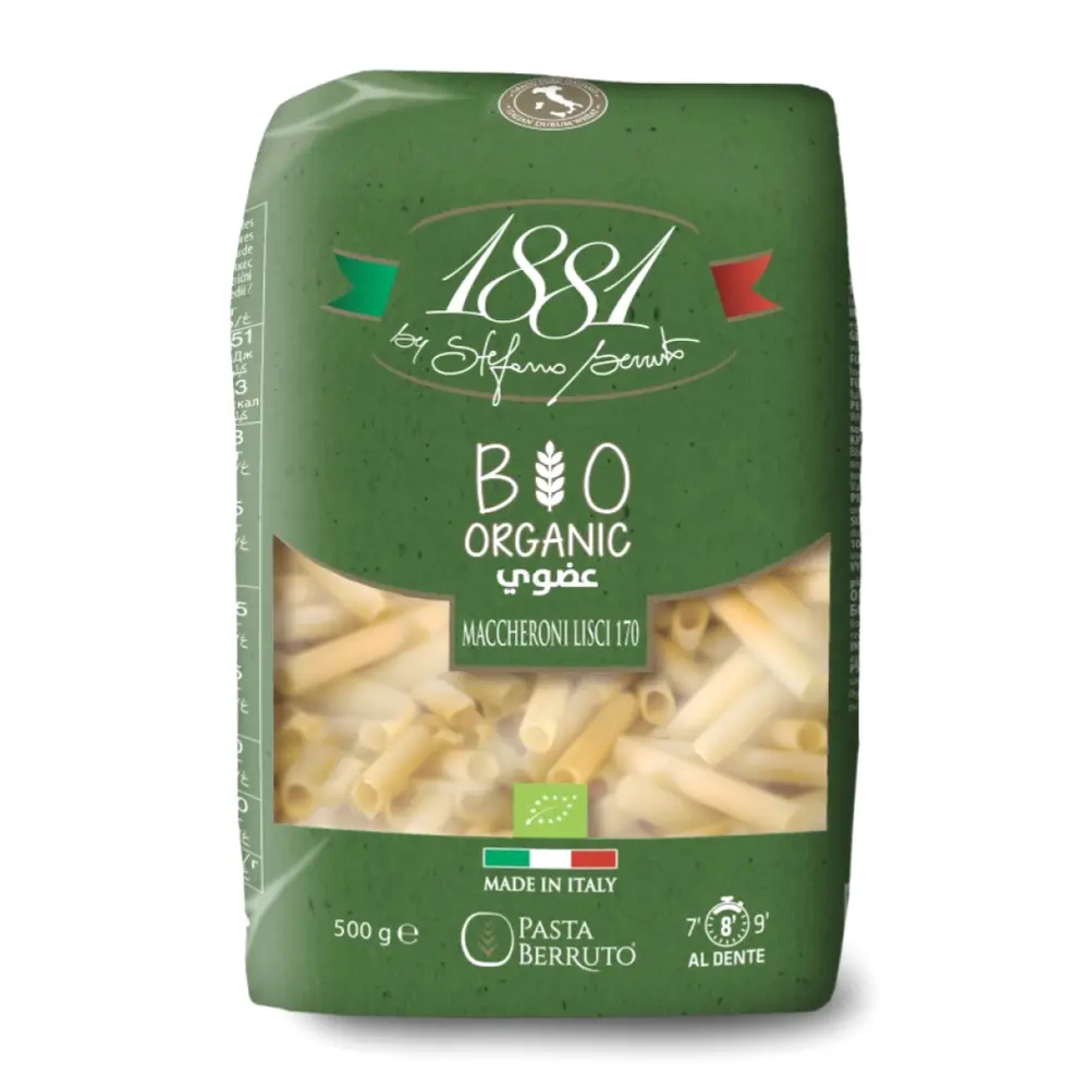Nui Ống Hữu Cơ, 1881 by Stefano Berruto, Organic Maccheroni Lisci 170 (500g) - PASTA BERRUTO