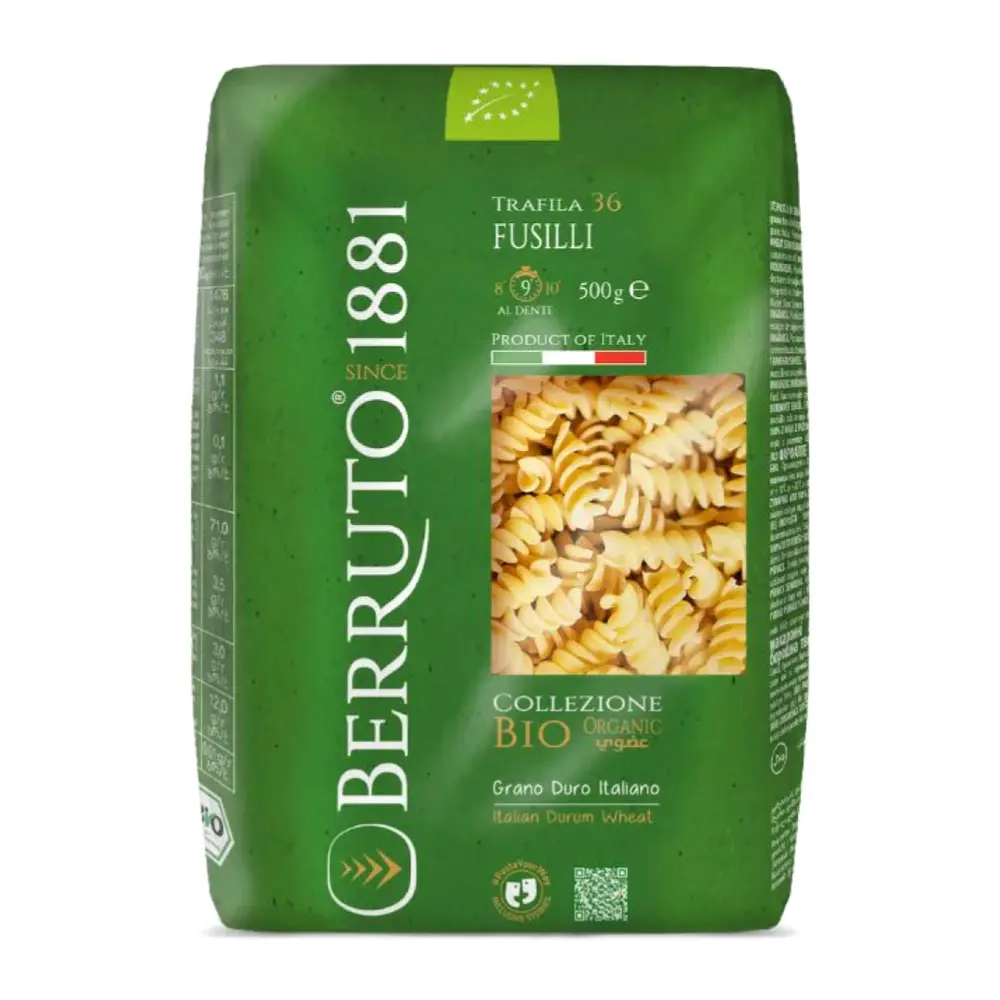 Nui Xoắn Hữu Cơ, Fusilli Trafila 36, Organic Italian Durum Wheat (500g) - PASTA BERRUTO