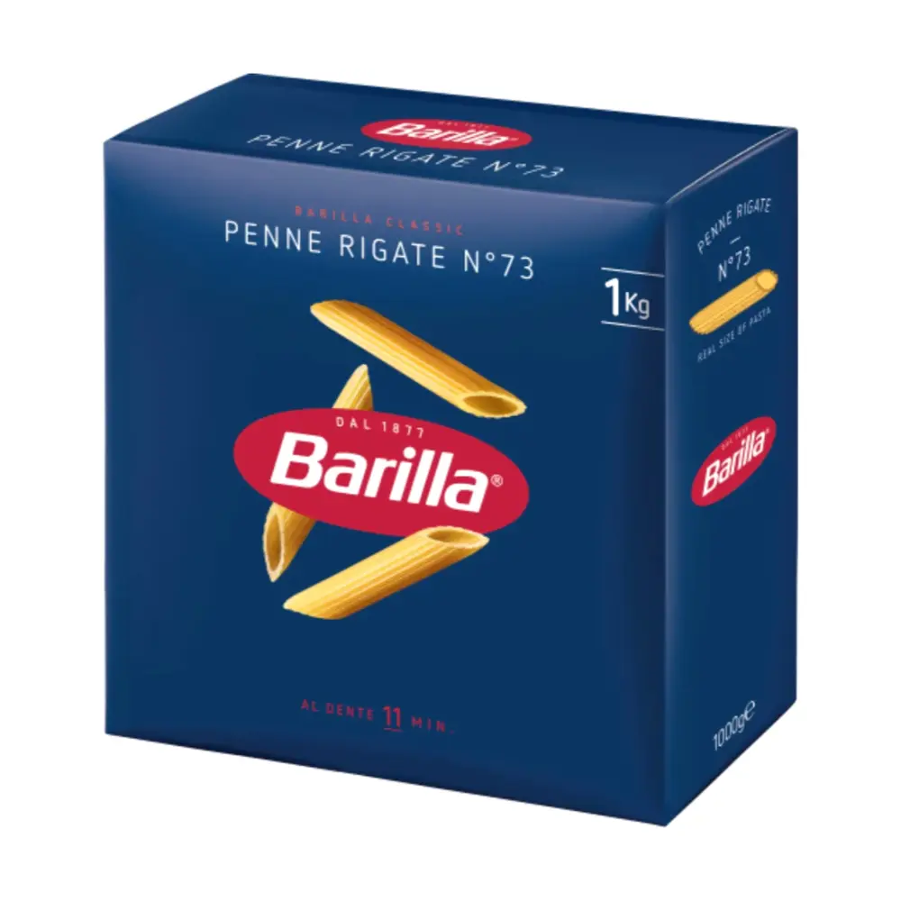 Nui Ống, Classic Penne Rigate, No. 73, Durum Wheat Semolina Pasta (1kg) - BARILLA