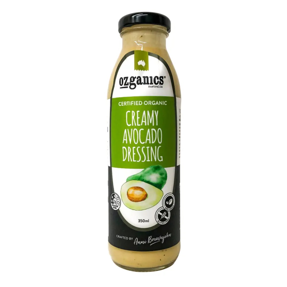 Sốt Trái Bơ Trộn Salad Hữu Cơ, Organic Creamy Avocado Dressing (350ml) - OZGANICS