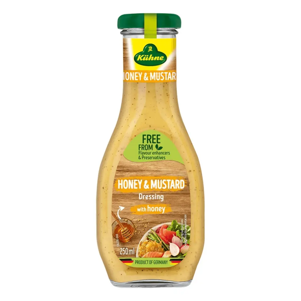 Sốt Trộn Salad Vị Mật Ong & Mù Tạt, Honey & Mustard Dressing, with Honey (250ml) - KUEHNE