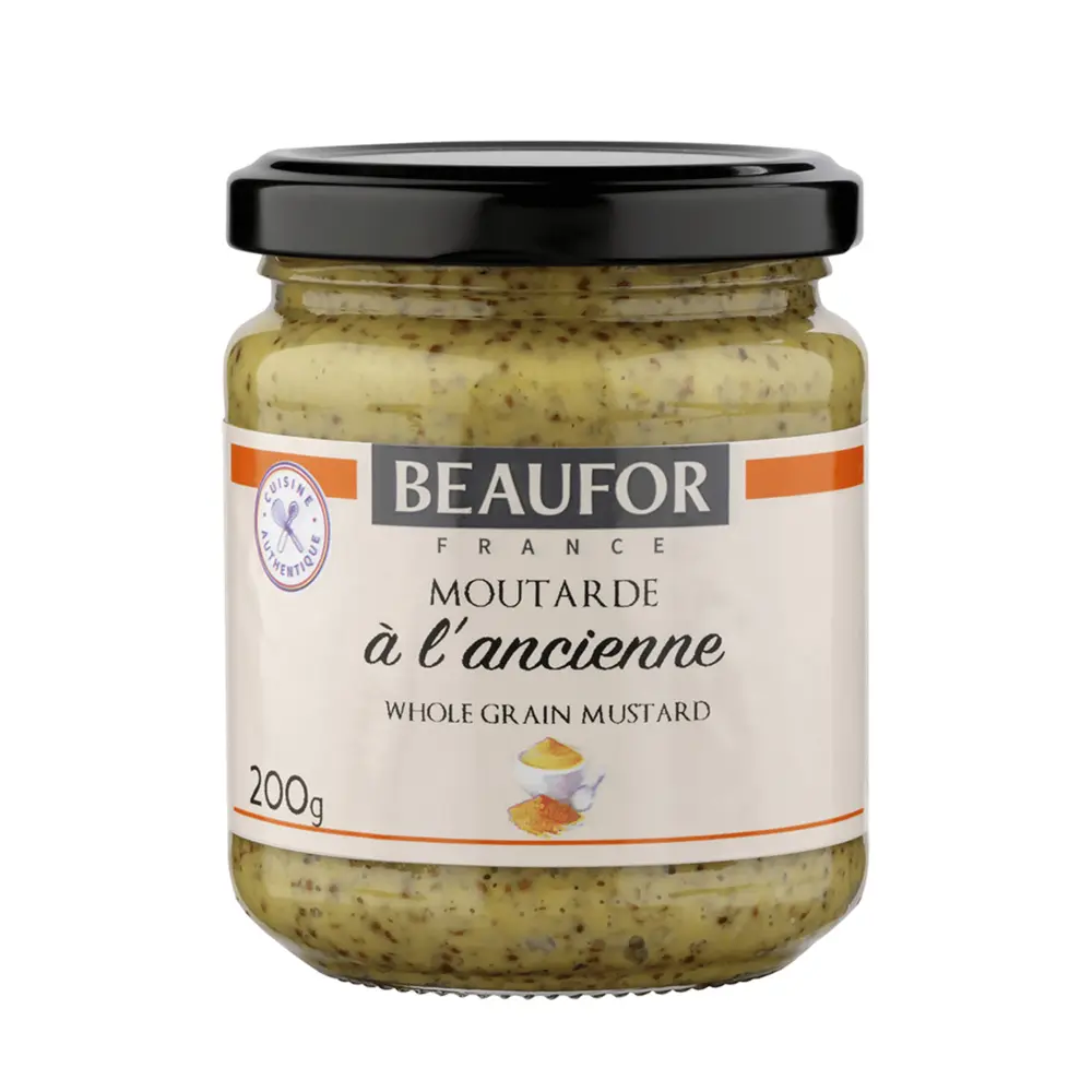 Mù Tạt Nguyên Hạt, Moutarde à L`ancienne, Whole Grain Mustard (200g) - BEAUFOR