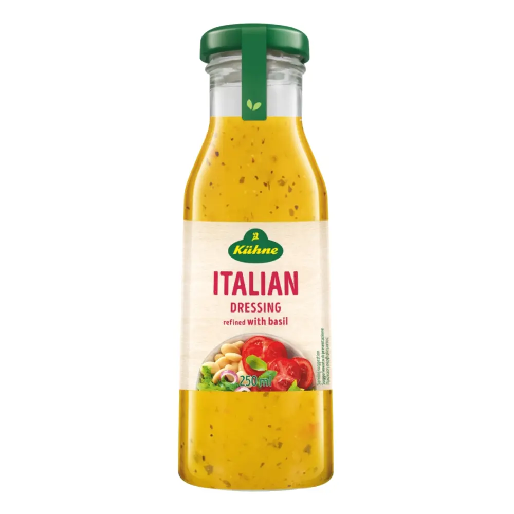 Sốt Trộn Salad Kiểu Ý, Italian Dressing, Refined with Basil (250ml) - KUEHNE