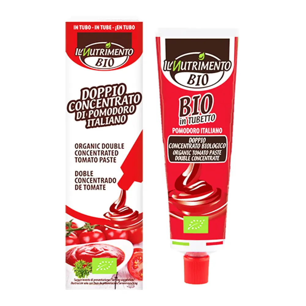Sốt Cà Chua Cô Đặc Hữu Cơ, Organic Double Concentrated Tomato Paste, in Tube (170g) - IL NUTRIMENTO