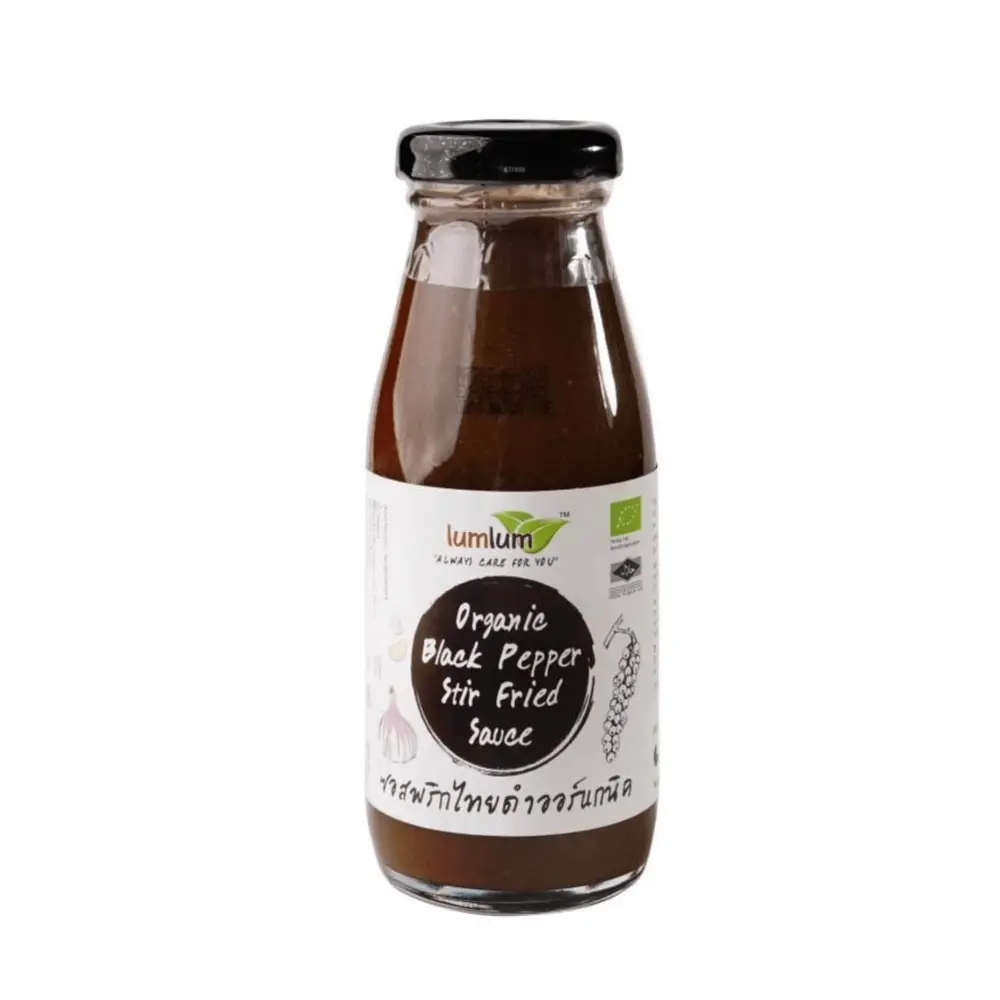 Sốt Tiêu Đen Hữu Cơ, Organic Black Pepper Stir Fried Sauce (200g) - LUMLUM