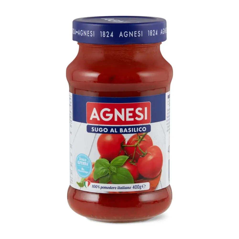 Sốt Cà Chua Húng Quế, Pasta Sauce, Sugo Al Basilico (400g) - AGNESI