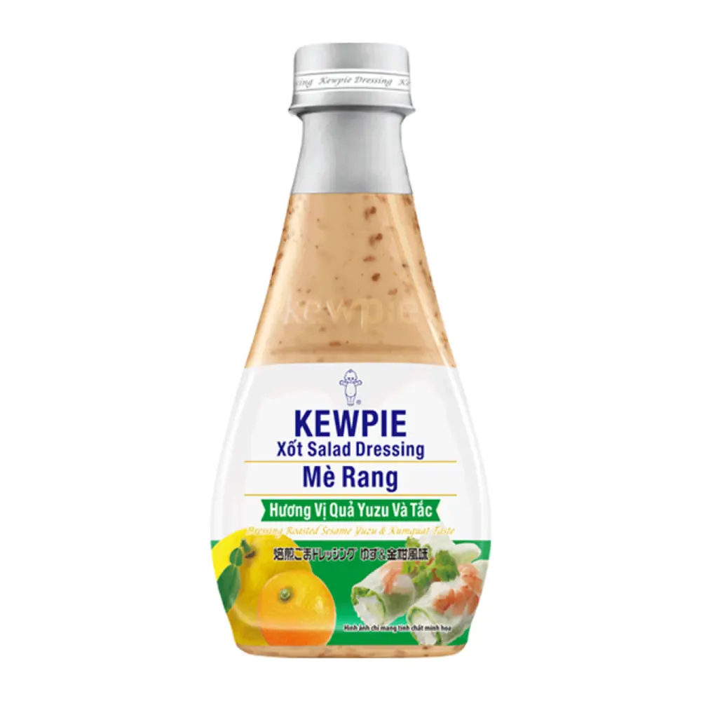 Sốt Salad Dressing Mè Rang Vị Quả Yuzu & Tắc, Dressing Roasted Sesame, Yuzu & Kumquat Taste (210ml) - KEWPIE