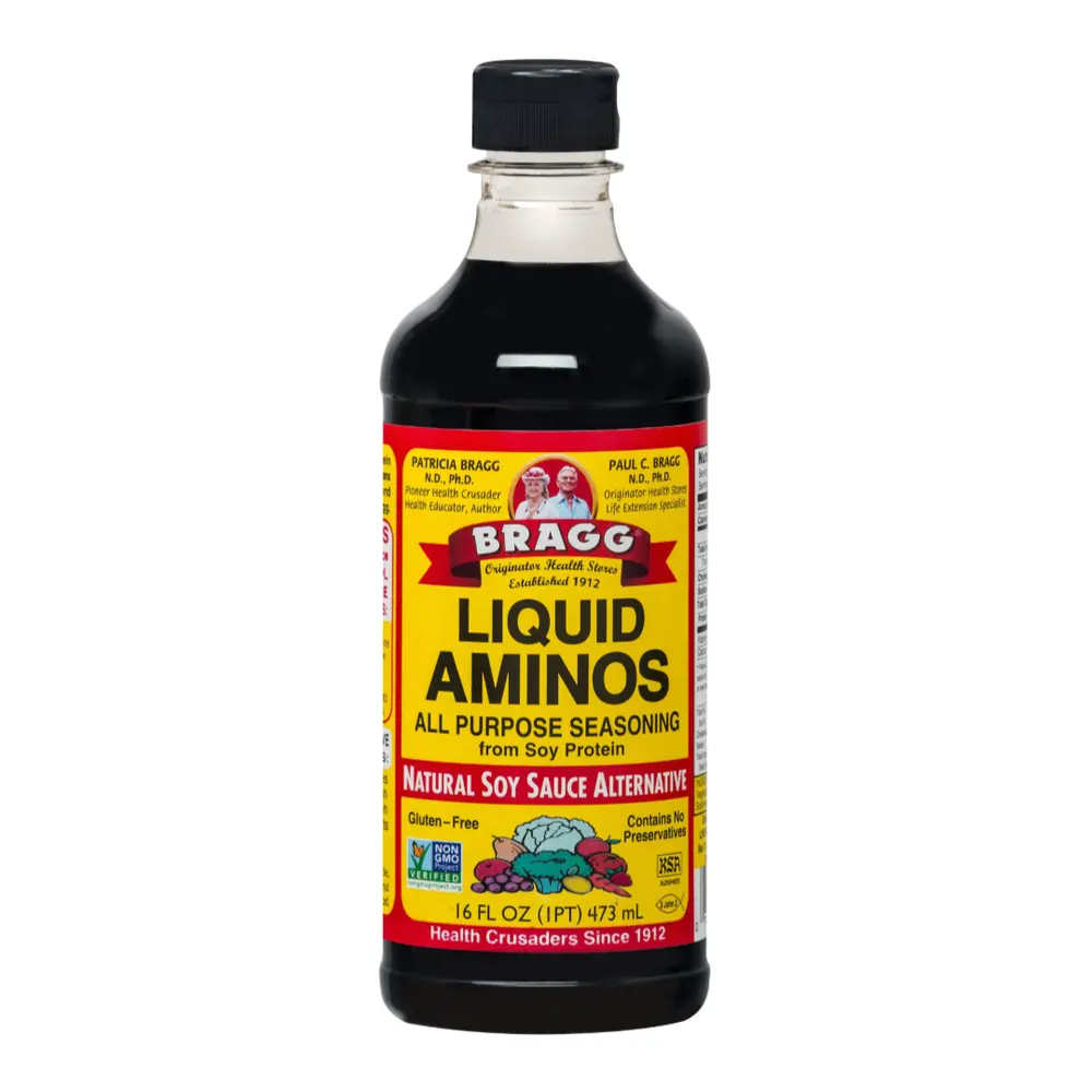 Nước Tương, Liquid Aminos, Soy Protein Seasoning, Gluten Free, 16 fl oz (473ml) - BRAGG