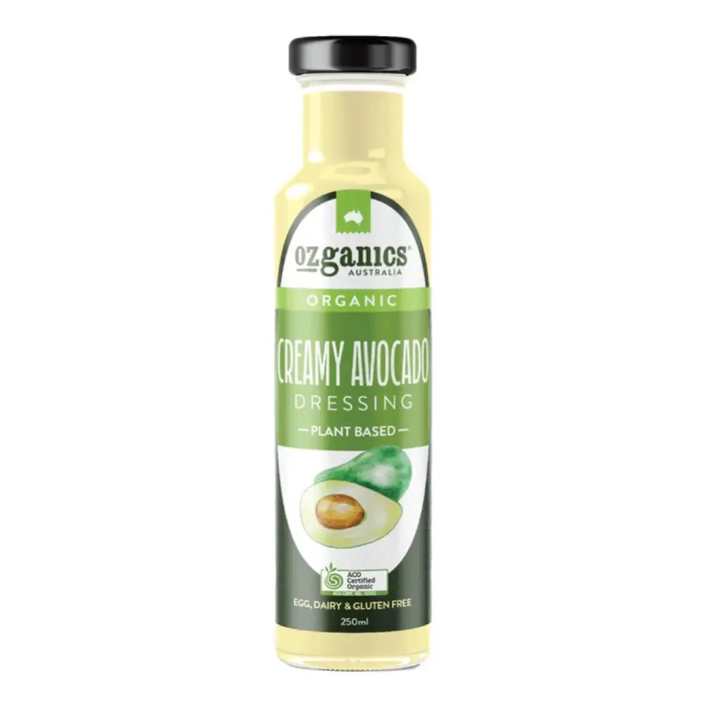 Sốt Trái Bơ Trộn Salad Hữu Cơ, Organic Creamy Avocado Dressing, Plant-Based (250ml) - OZGANICS