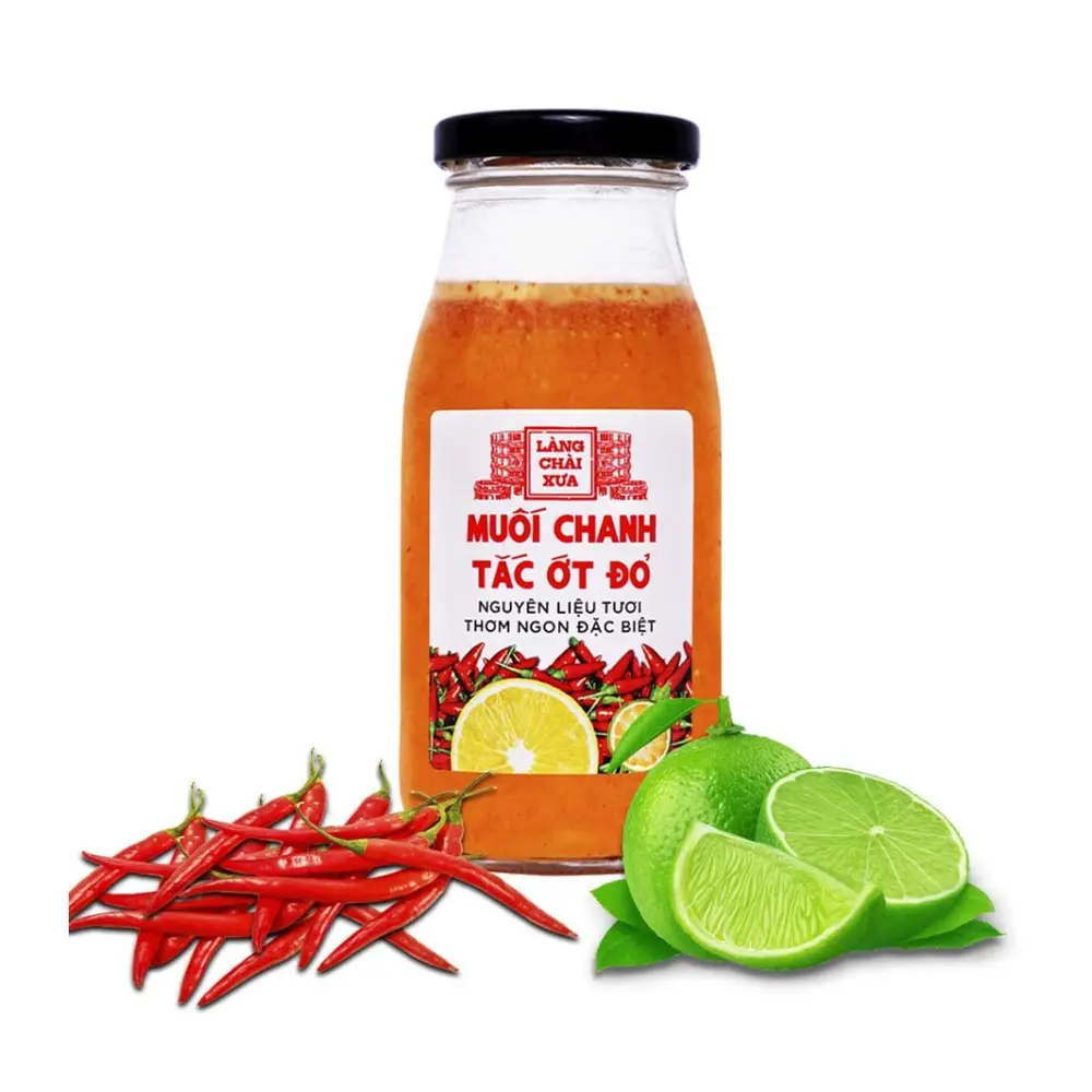 Muối Chanh Tắc Ớt Đỏ, Salt, Lime, Kumquat & Red Chilli Sauce (300g) - LANG CHAI XUA