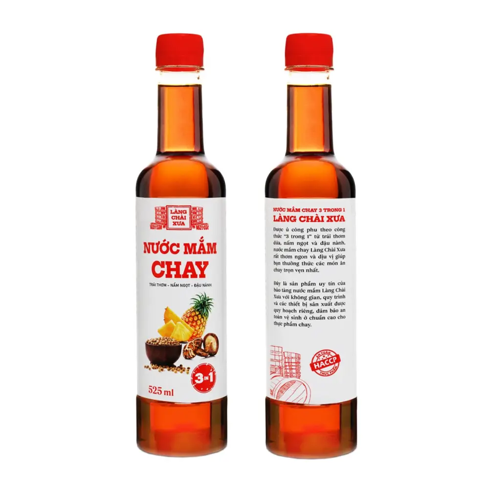 Nước Mắm Chay, 3 in 1 Vegetarian Fish Sauce (525ml) - LANG CHAI XUA