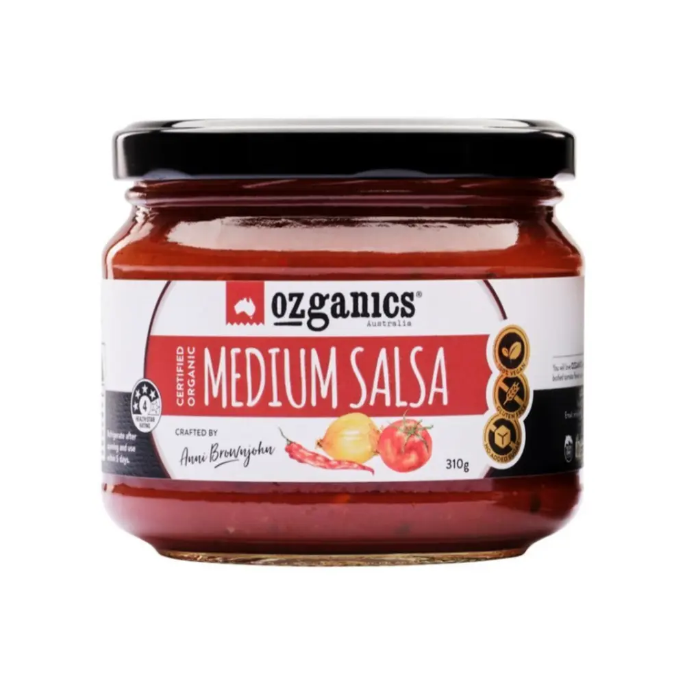 Sốt Salsa Hữu Cơ Cay Vừa, Organic Medium Salsa, No Added Cane Sugar (310g) - OZGANICS