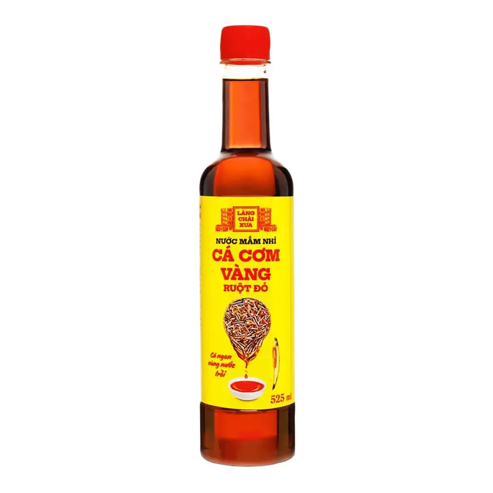 Nước Mắm Nhỉ Cá Cơm Vàng Ruột Đỏ, Yellow Anchovy Fish Sauce (525ml) - LANG CHAI XUA