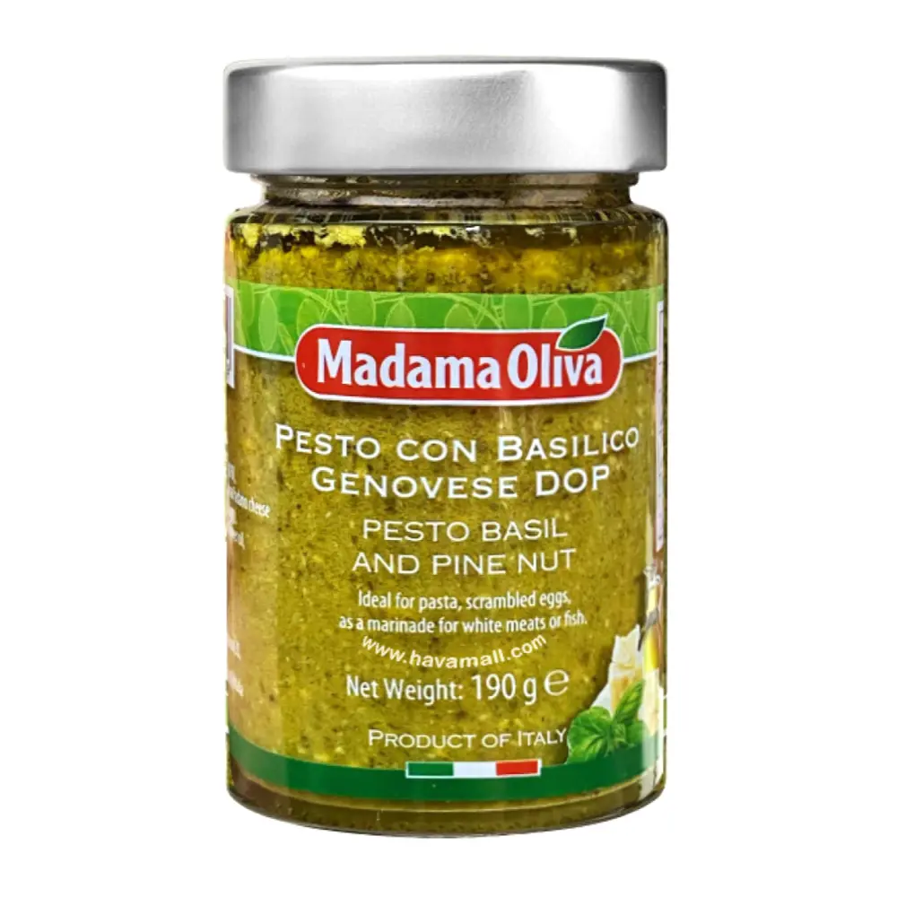Sốt Húng Tây & Hạt Thông, Pesto Basil & Pine Nut (190g) - MADAMA OLIVA
