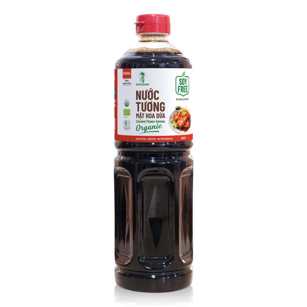 Nước Tương Mật Hoa Dừa Hữu Cơ, Organic Coconut Flower Aminos, Soy Free (500ml) - SOKFARM