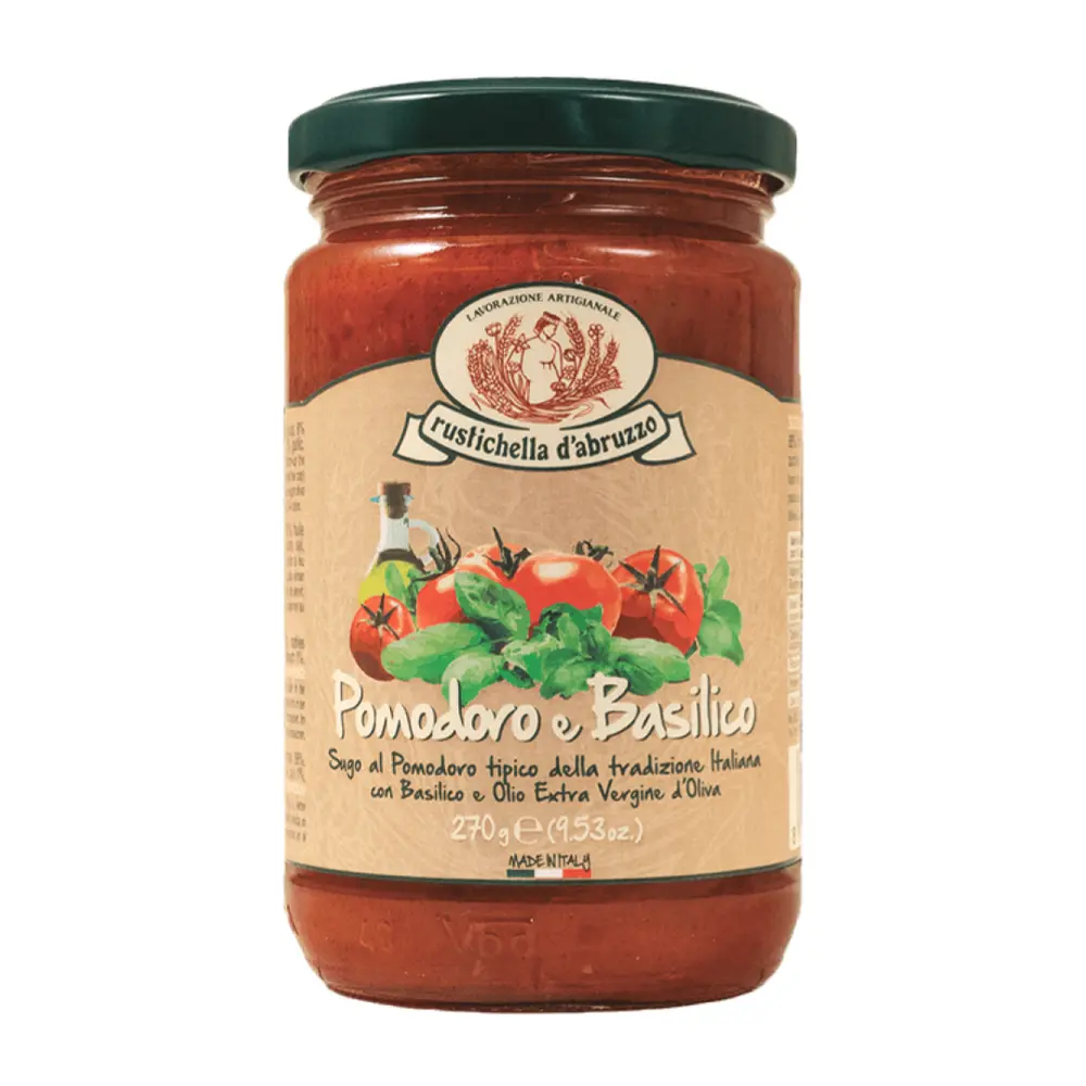 Sốt Cà Chua & Húng Quế, Pomodoro e Basilico, 9.53 oz (270g) - RUSTICHELLA D'ABRUZZO