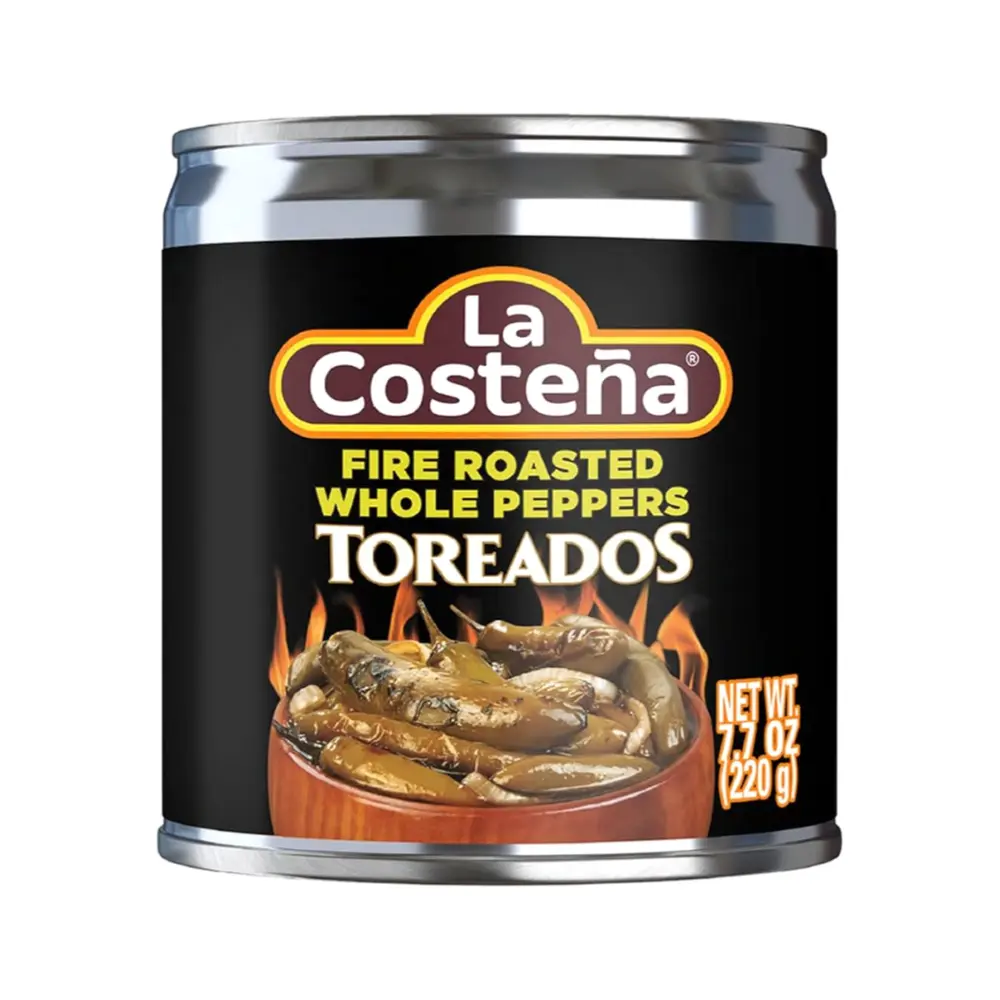 Sốt Ớt Serrano Cắt Lát, Fire Roasted Sliced Peppers Toreados, 7.7 oz (220g) - LA COSTENA