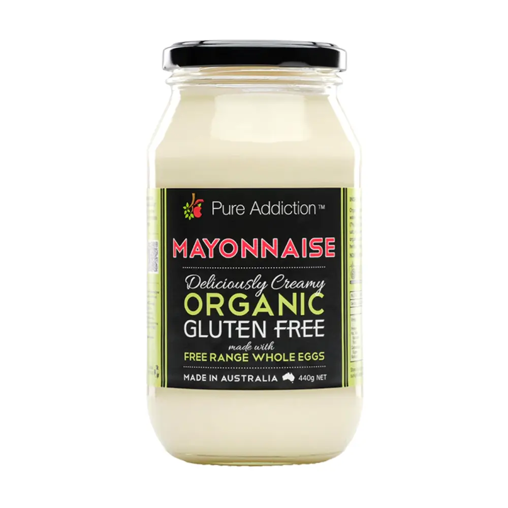 Sốt Mayo Hữu Cơ, Organic Gluten Free Mayonnaise made with Free Range Whole Eggs (440g) - PURE ADDICTION