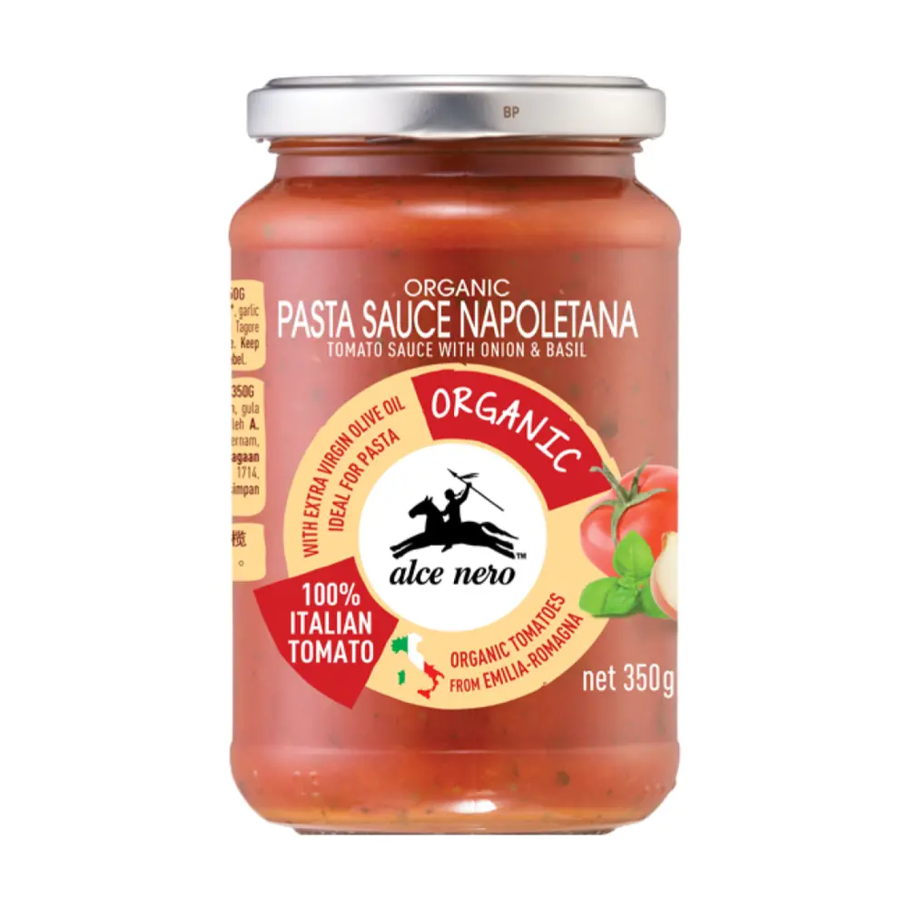 Sốt Mì Ý Cà Chua Hành & Húng Quế Hữu Cơ, Organic Pasta Sauce with Onion & Basil (350g) - ALCE NERO
