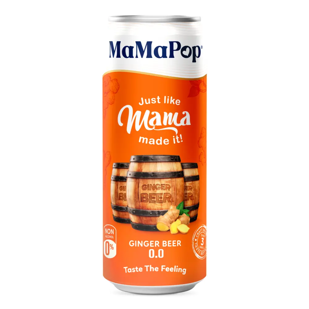 Nước Trái Cây Có Ga Mama Gừng, Sparkling Drink, Ginger Ale (330ml) - MAMAPOP