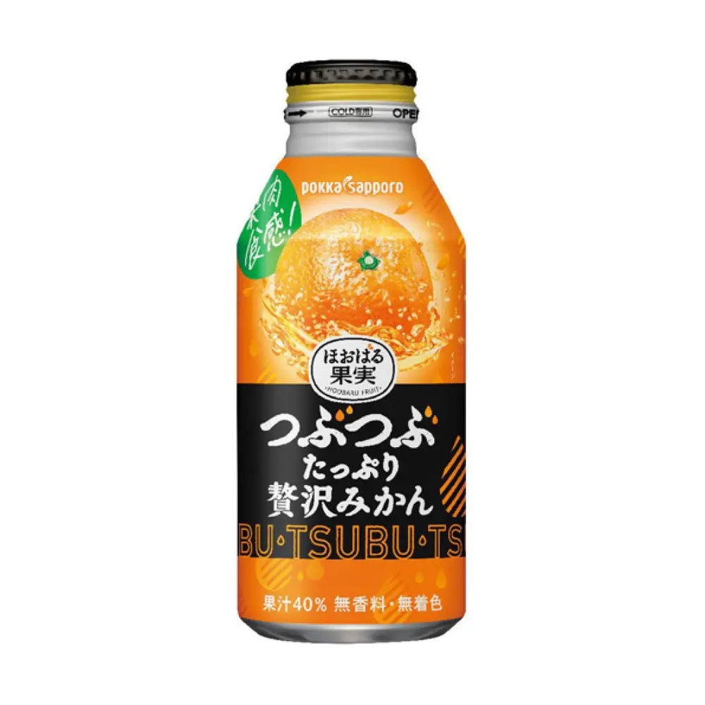 Nước Cam Nhật, Tsubu, Rich Pulp Mandarin Orange Juice (400g) - POKKA SAPPORO