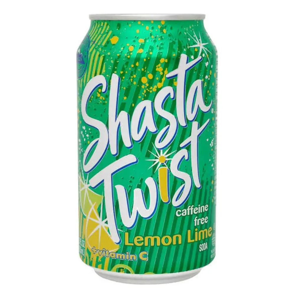 Nước Ngọt Có Ga Vị Chanh, Twist, Lemon Lime Soda, Caffeine Free (355ml) - SHASTA