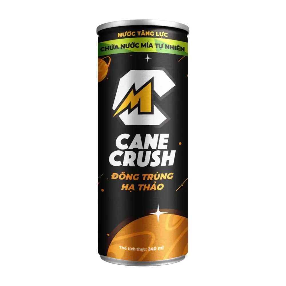 Nước Mía Tăng Lực C Đông Trùng Hạ Thảo, C Cordyceps Energy Drink (240ml) - CANE CRUSH