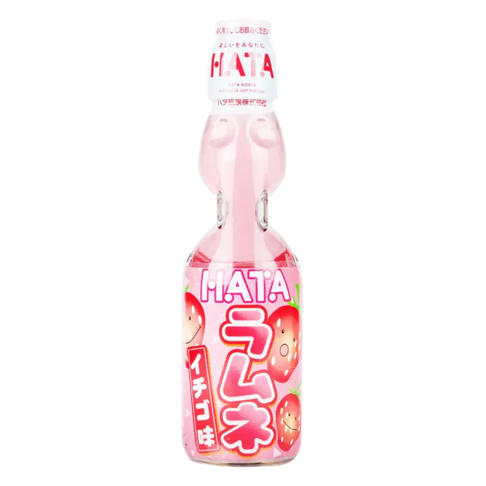 Nước Ngọt Có Ga Vị Dâu, Ramune Soda, Strawberry (200ml) - HATA KOSEN