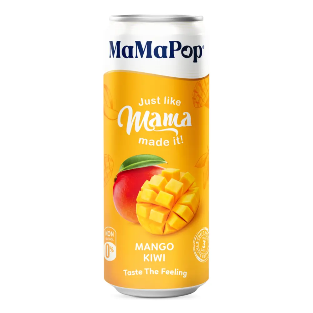 Nước Trái Cây Có Ga Vị Xoài Kiwi, Sparkling Drink, Mango Kiwi (330ml) - MAMAPOP