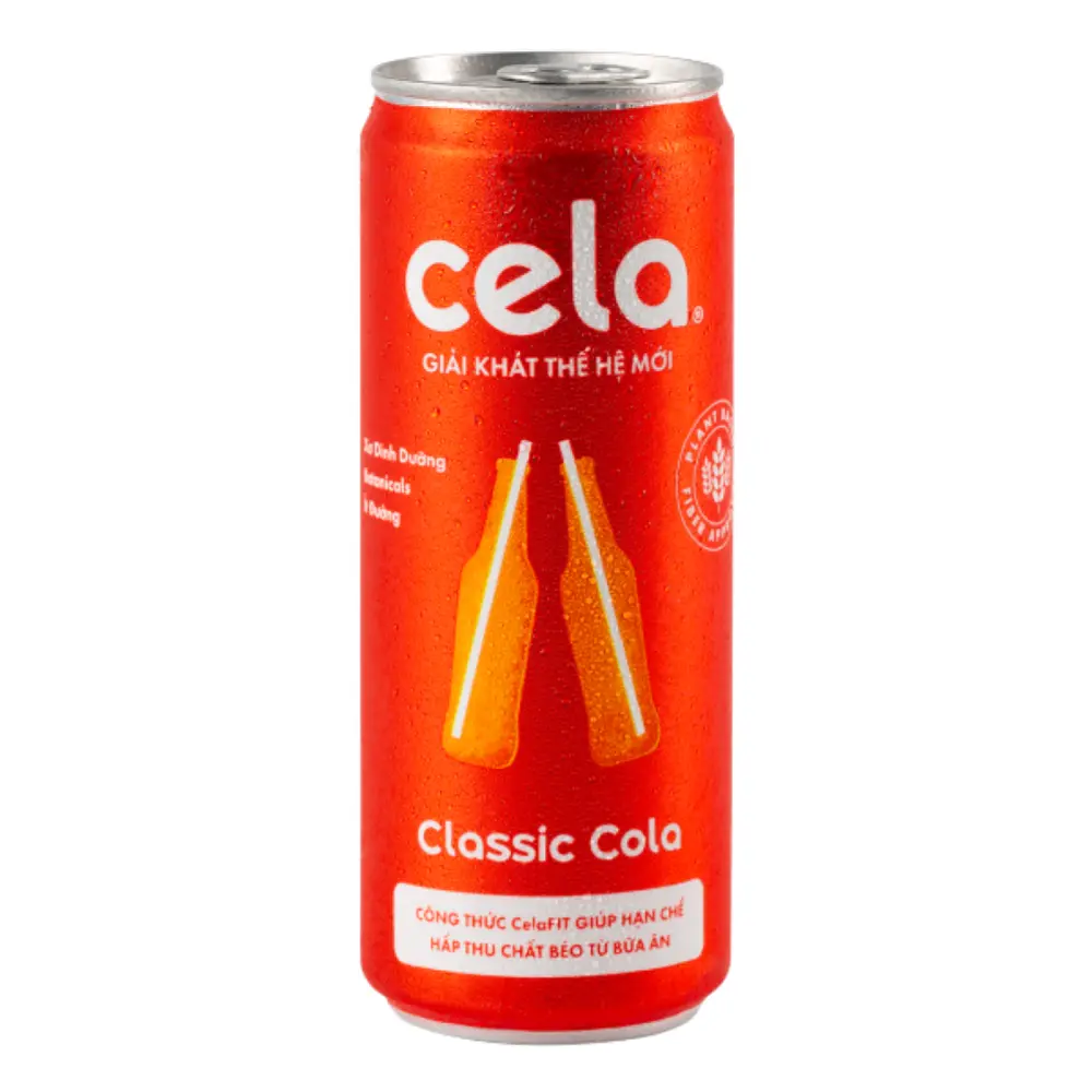 Nước Giải Khát Thế Hệ Mới Vị Classic Cola, CelaFIT Soda, Classic Cola (320ml) - CELA