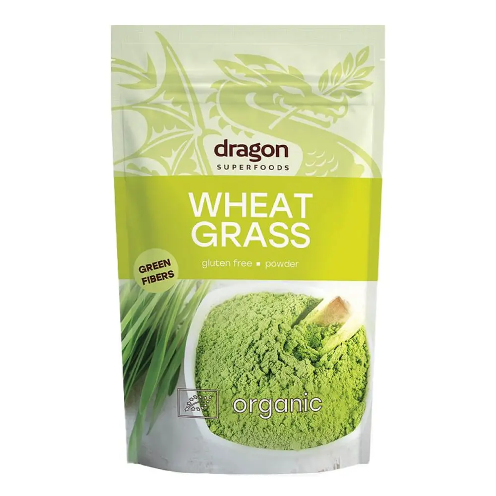 Bột Cỏ Lúa Mì, Organic Wheat Grass Powder, Gluten Free (150g) - DRAGON SUPERFOODS