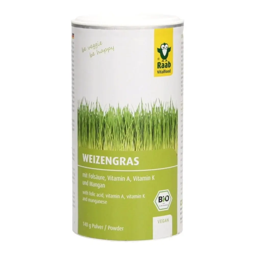 Bột Cỏ Lúa Mì Hữu Cơ, Weizengras, Organic Wheat Grass Powder (140g) - RAAB VITALFOOD