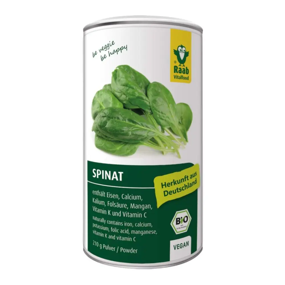 Bột Cải Bó Xôi Hữu Cơ, Spinat, Organic Spinach Powder (210g) - RAAB VITALFOOD