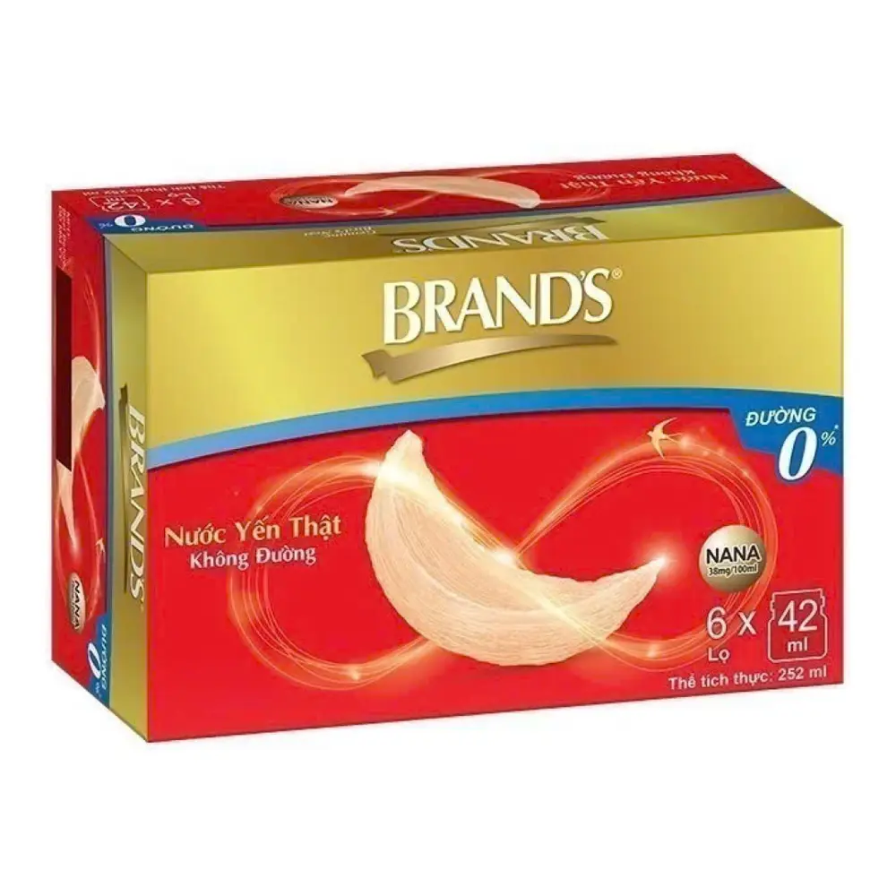 Nước Yến Thật Không Đường, Classic Genuine Bird`s Nest, Sugar Free, 6 Lọ (252ml) - BRAND'S