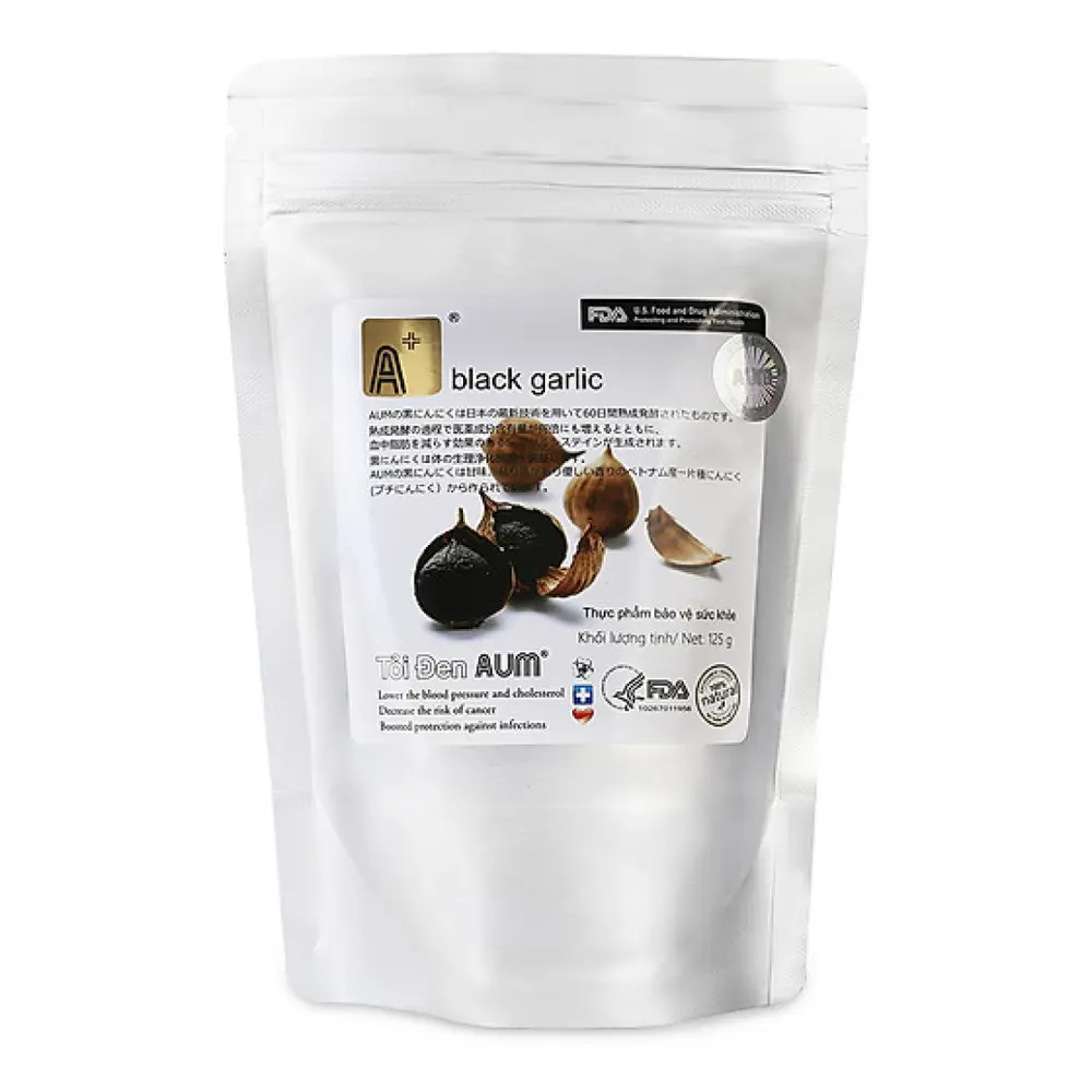 Tỏi Đen Cô Đơn Túi Nhôm, Black Garlic (125g) - AUM