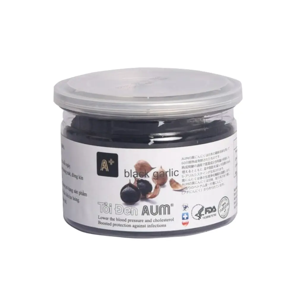 Tỏi Đen Cô Đơn Bóc Vỏ Hũ Nhựa, Peeled Black Garlic (150g) - AUM