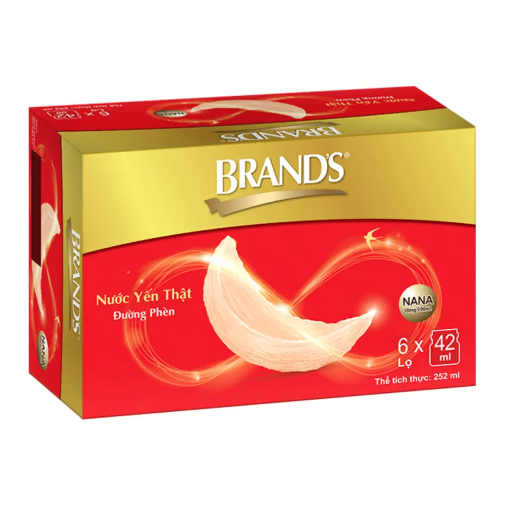 Nước Yến Thật Đường Phèn, Classic Genuine Bird`s Nest with Rock Sugar, 6 Lọ (252ml) - BRAND'S