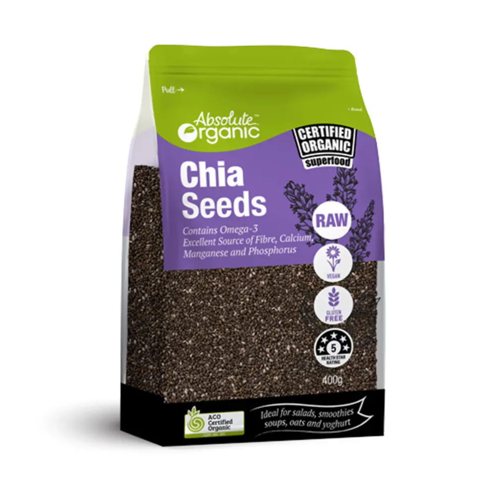 Hạt Chia, Raw Chia Seeds (400g) - ABSOLUTE ORGANIC