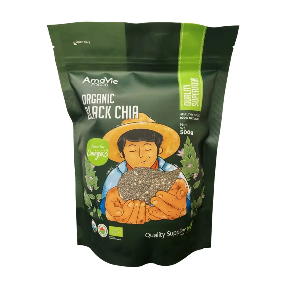 Hạt Chia Đen Hữu Cơ, Organic Black Chia (250g) - AMAVIE FOODS