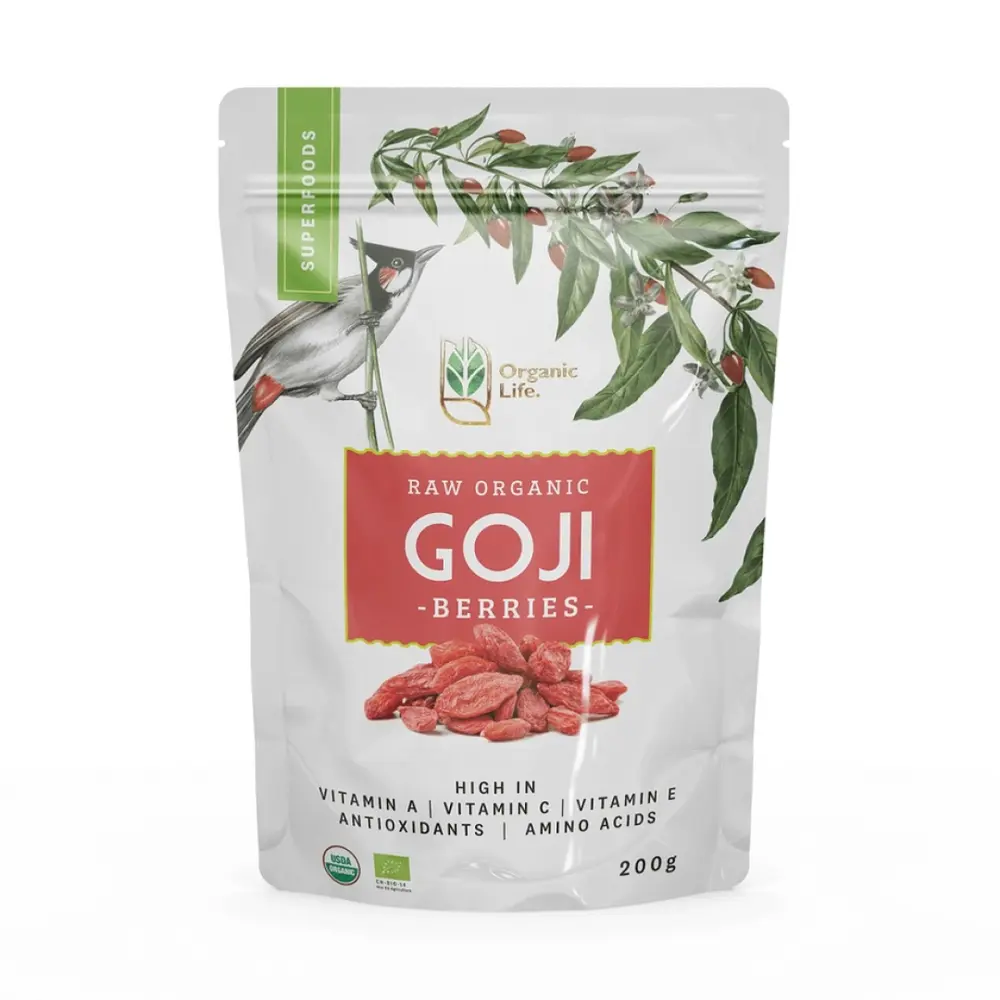Kỷ Tử Ninh Hạ Hữu Cơ, Raw Organic Goji Berries (200g) - ORGANIC LIFE
