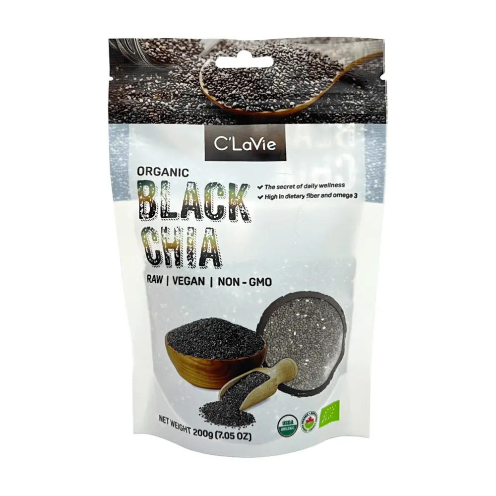 Hạt Chia Đen Hữu Cơ, Organic Black Chia, 7.05 oz (200g) - C'LAVIE